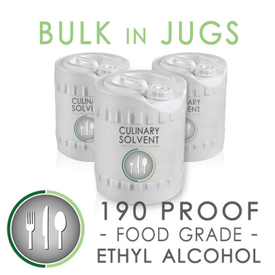 Bulk 5 Gallon jugs of Food Grade Ethanol - Culinary Solvent 190 Proof Alcohol