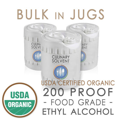 Bulk jugs of organic food grade ethanol - Culinary Solvent Organic 200 Proof Alcohol