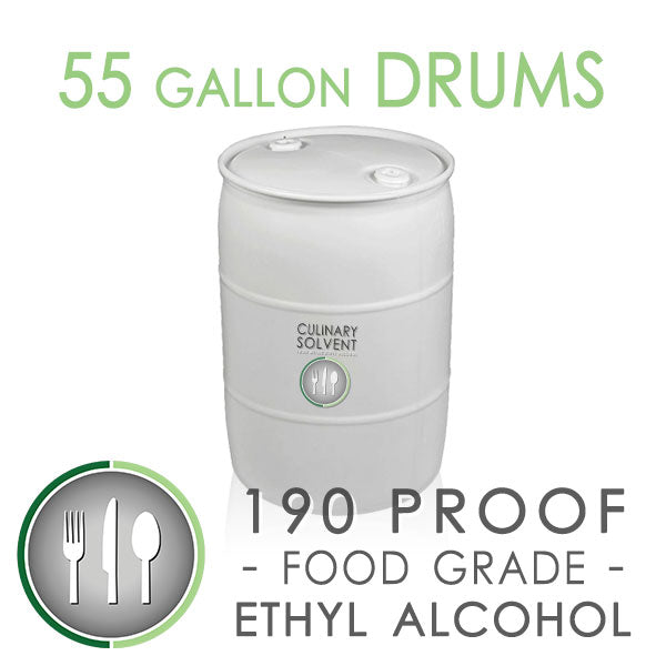Buy 190 proof food grade ethanol in 55 gallon drums by Culinary Solvent