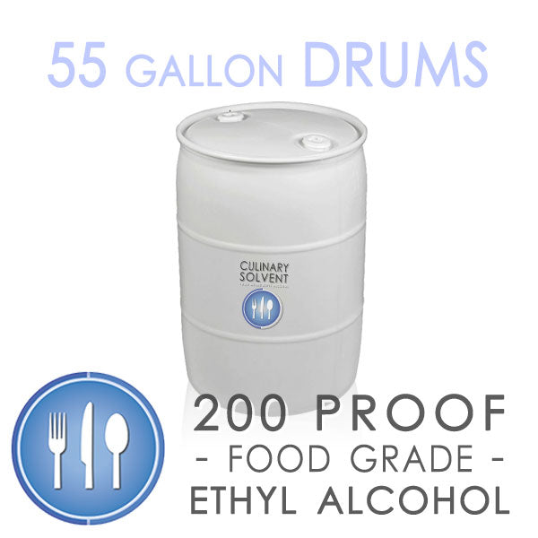 Buy 55-Gallon Drums of Food Grade Ethanol 100% ethyl alcohol by Culinary Solvent