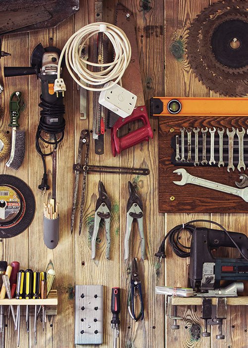 work bench of tools with 200 proof food grade ethanol replacing denatured alcohol in california