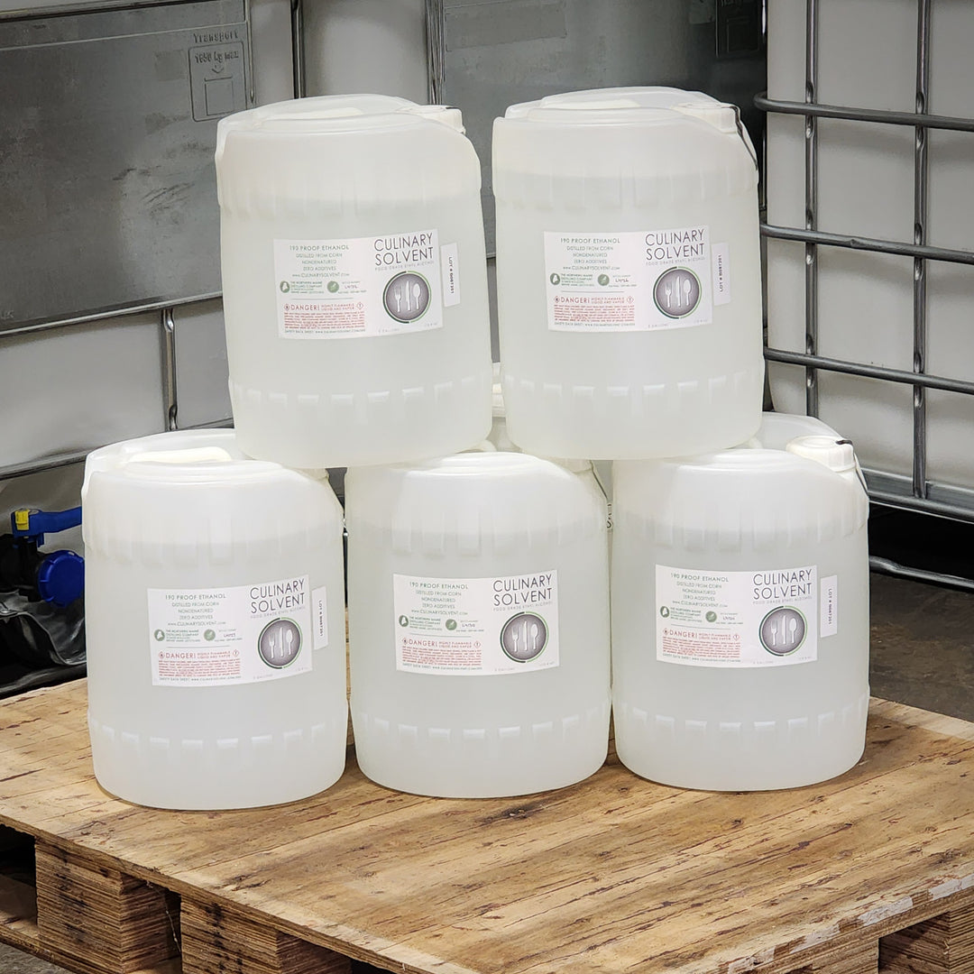 190 proof food grade ethanol bulk jugs by Culinary Solvent