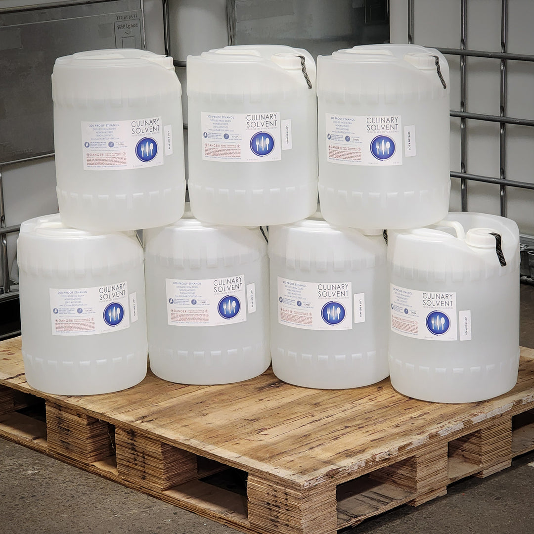 200 proof food grade ethanol bulk jugs by Culinary Solvent